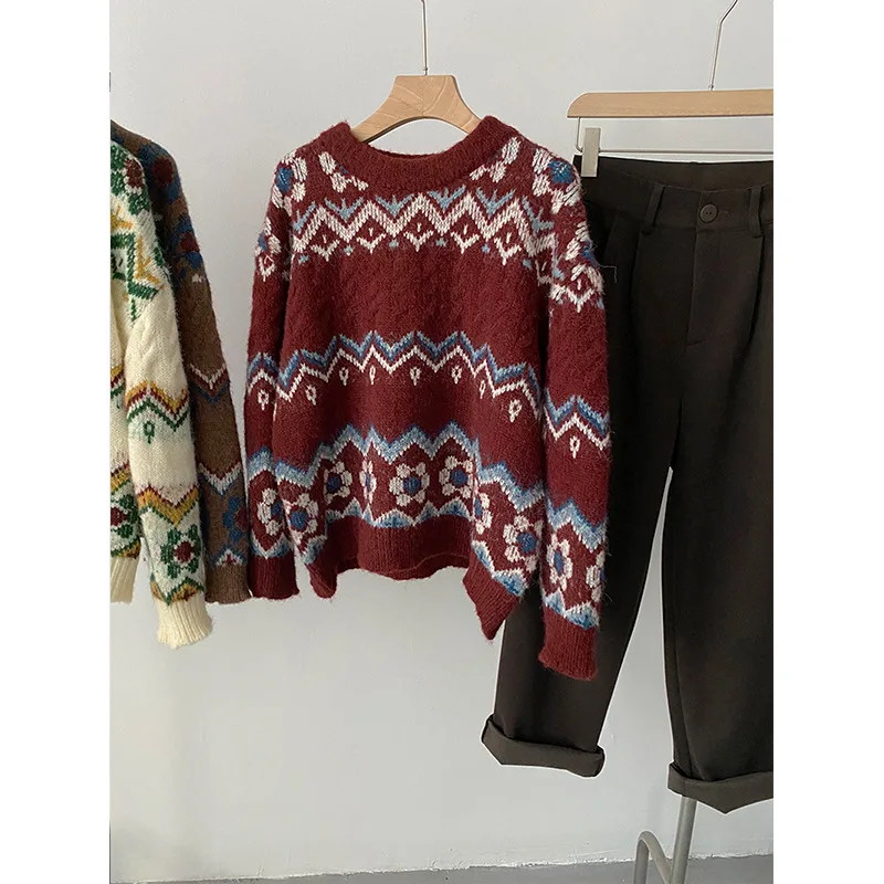 

sweater female 21 new winter han edition loose restoring ancient ways round collar languid is lazy sets wind coat, 5268