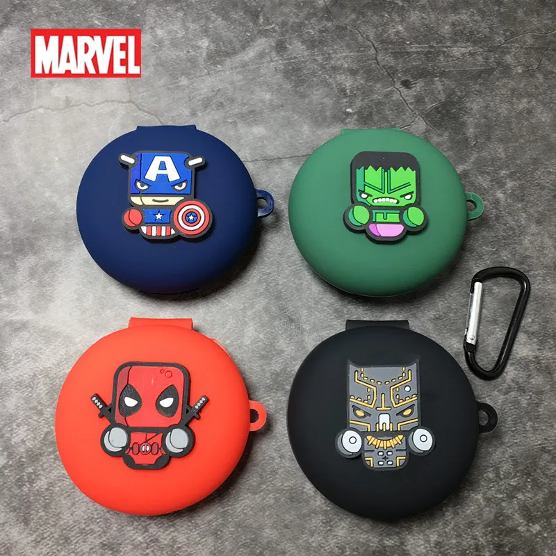 

Силиконовый чехол Marvel для OPPO ENCO W31, мультяшный Мягкий силиконовый чехол для беспроводных Bluetooth наушников, чехол для зарядного устройства с крючком