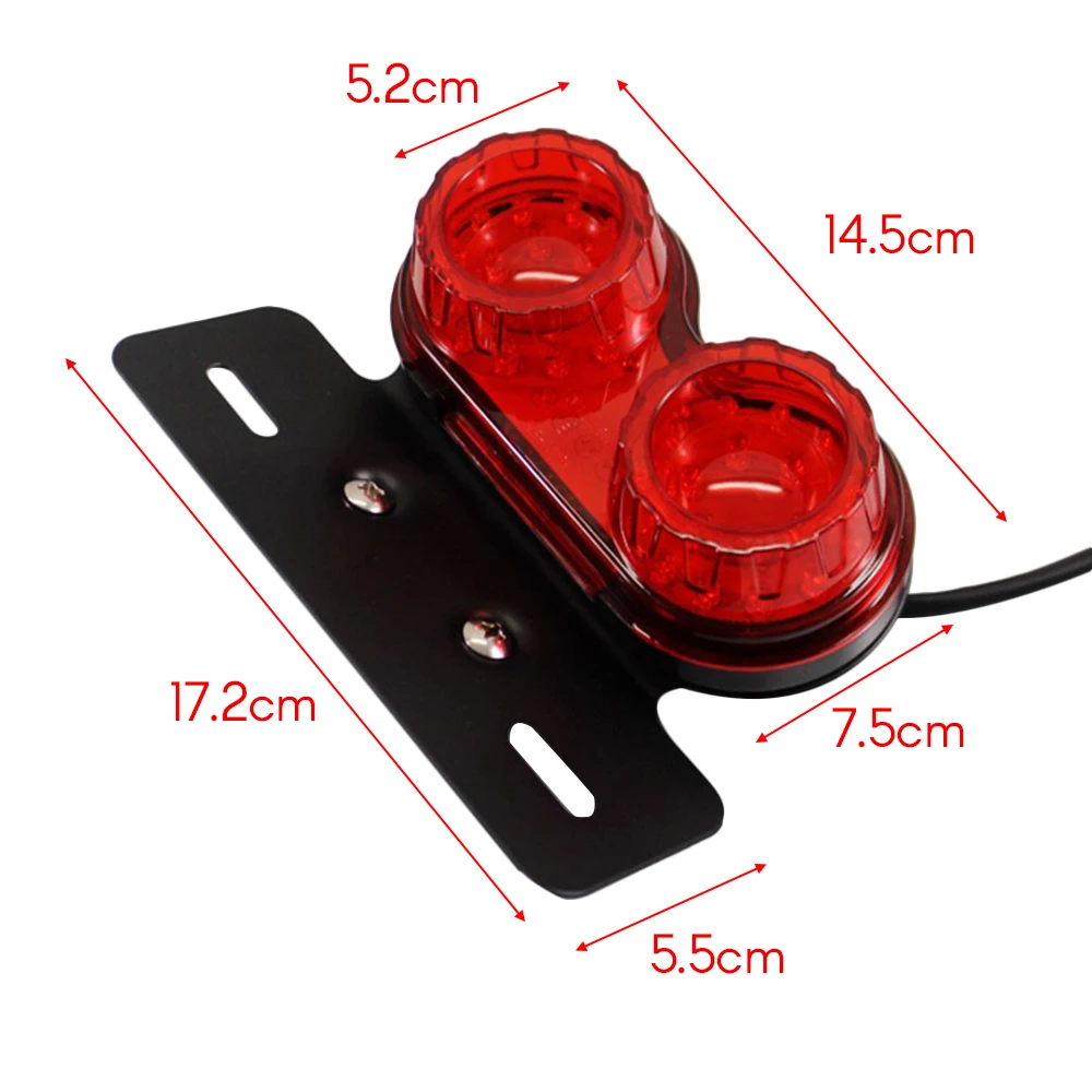 12 В двойной светодиодный светильник стоп сигнал мотоциклетный Универсальный