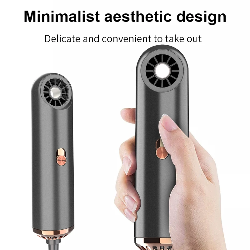 

Portable Mini Leafless Hair Dryer Temperature Control Hairdryer Travel Hair Blow Machine Wall-mounted Hair Dryer With Wind Mouth