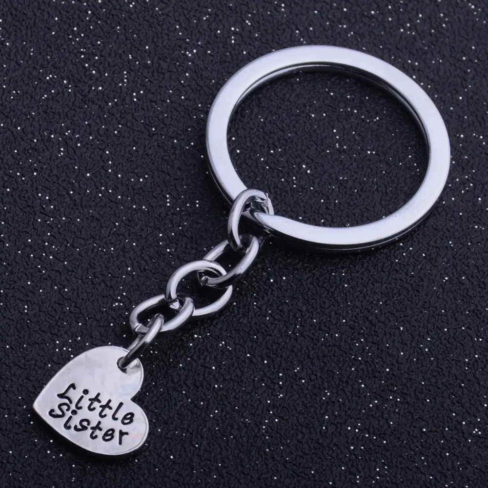 Big Middle Little Sister Keychains Heart Kerings Sisters Engraved Girls Jewlery Best Friends Gifts Christmas Presents | Украшения и