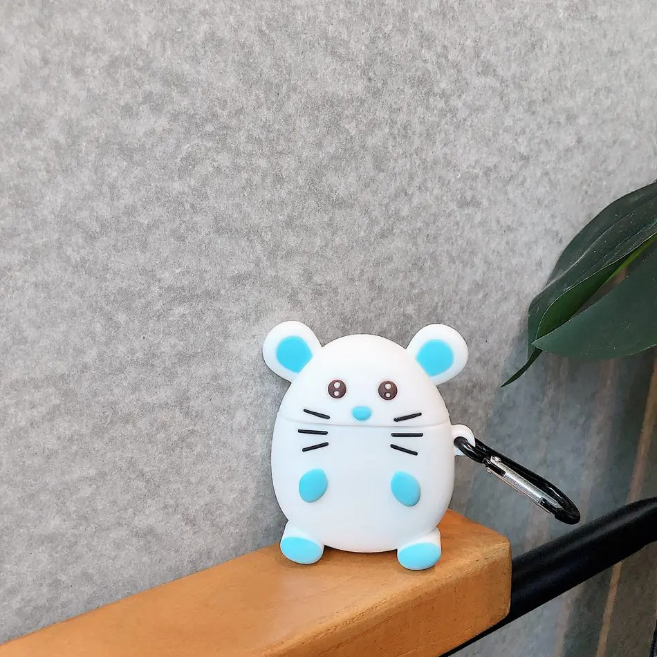 3D наушники в виде кролика чехол для Airpods 2 чехол силиконовый чехол для мыши для Apple Air pods чехол Динозавр для наушников ремешок для наушников