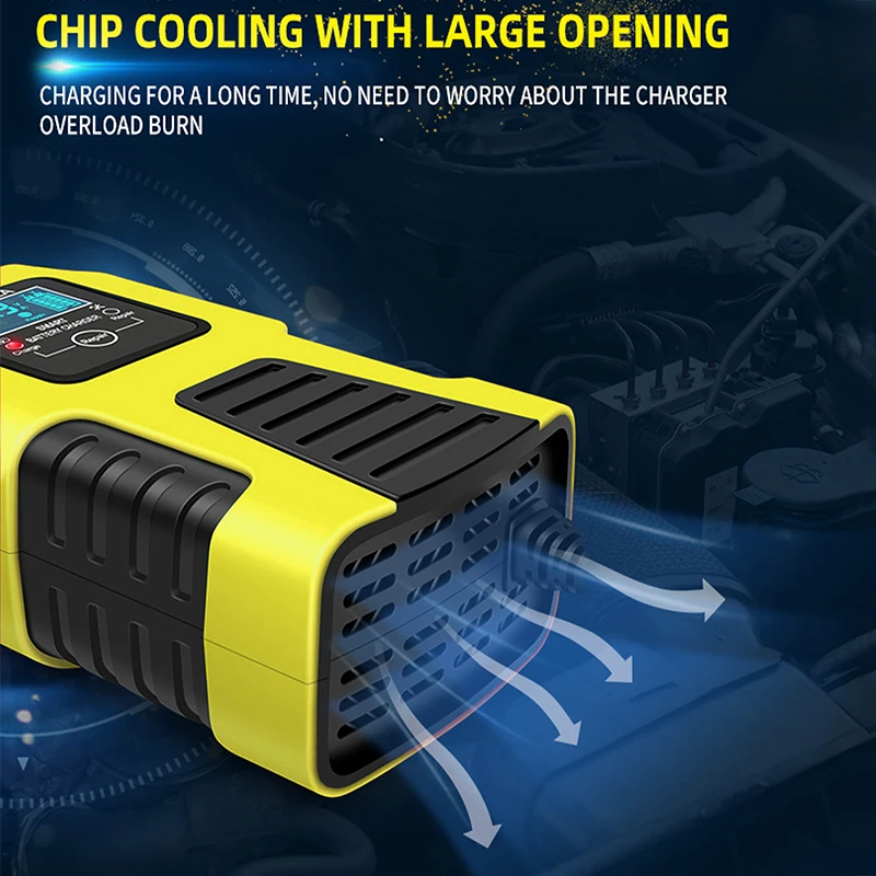 foxsur intelligent automotive battery charger 6v 12v car motorcycle trucks agm lead acid automatic repair desulfator accessories free global shipping