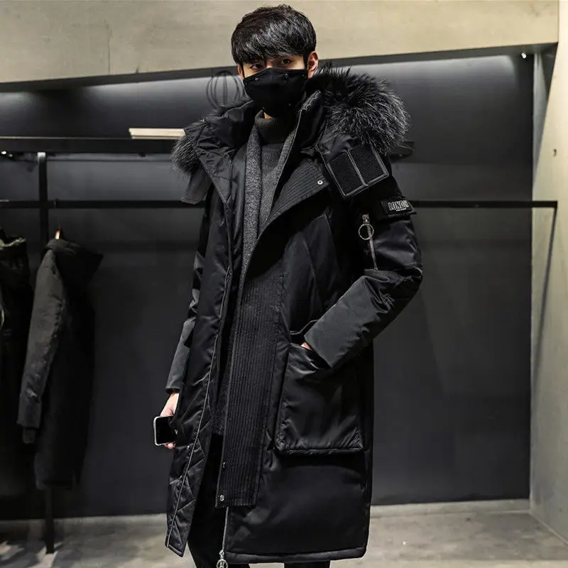 2022 Fall Winter White Duck Down Jacket Coat Men Autumn Long Warm Thick Hood Parkas Outwear Outfits Classic Windproof Pocket Men