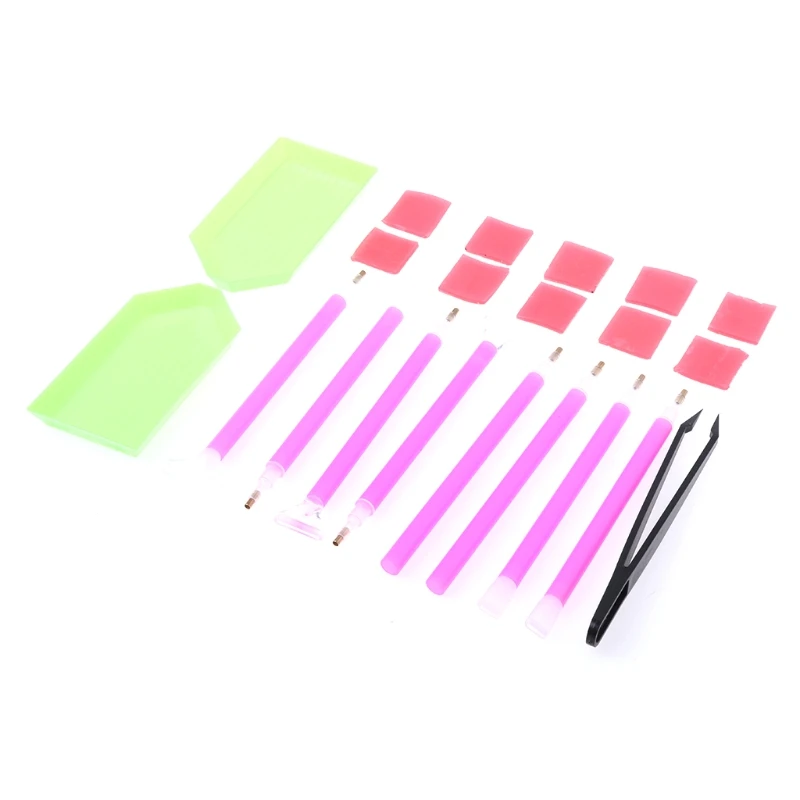 

21Pcs Diamond Painting Cross Stitch Tool Kit Sticky Pen Tweezers For DIY Crafts