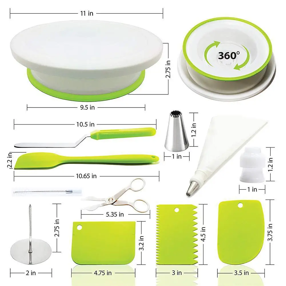 

46Pcs/Pack Cake Decorating Kit Cake Turntable Set Plastic Baking Tool Cake DIY
