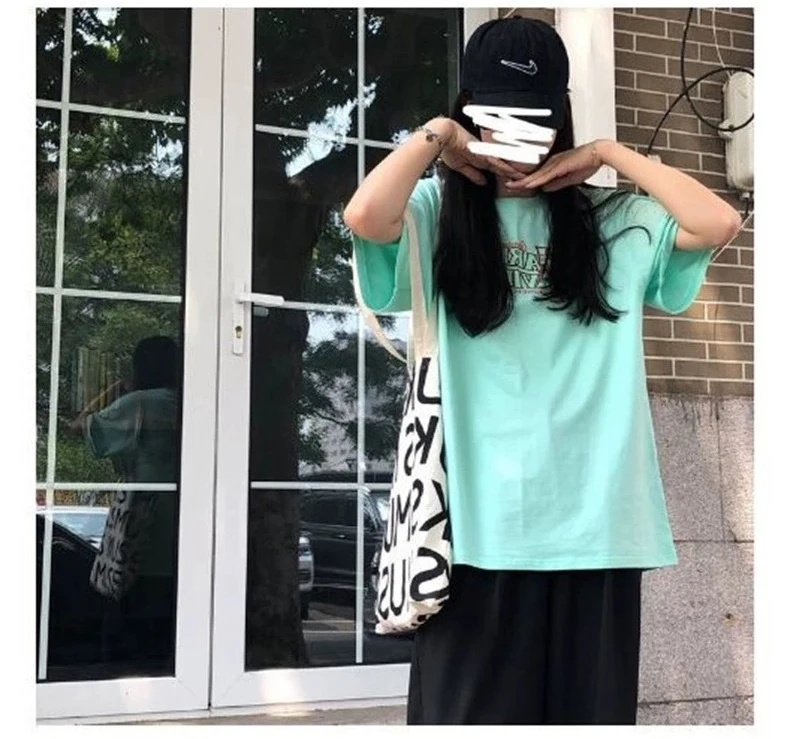 4 Sizes M-2xl Causal Loose All Match Fashion Basic Cute Letter Printed Short Sleeve Women Top Woman T-shirts | Женская одежда