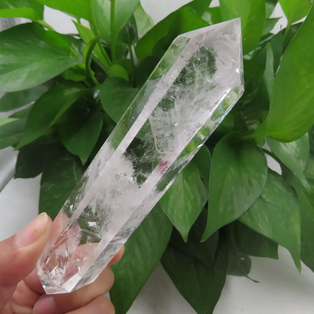 181 г натуральный камень белый прозрачный кварц Кристалл Двойной конечный