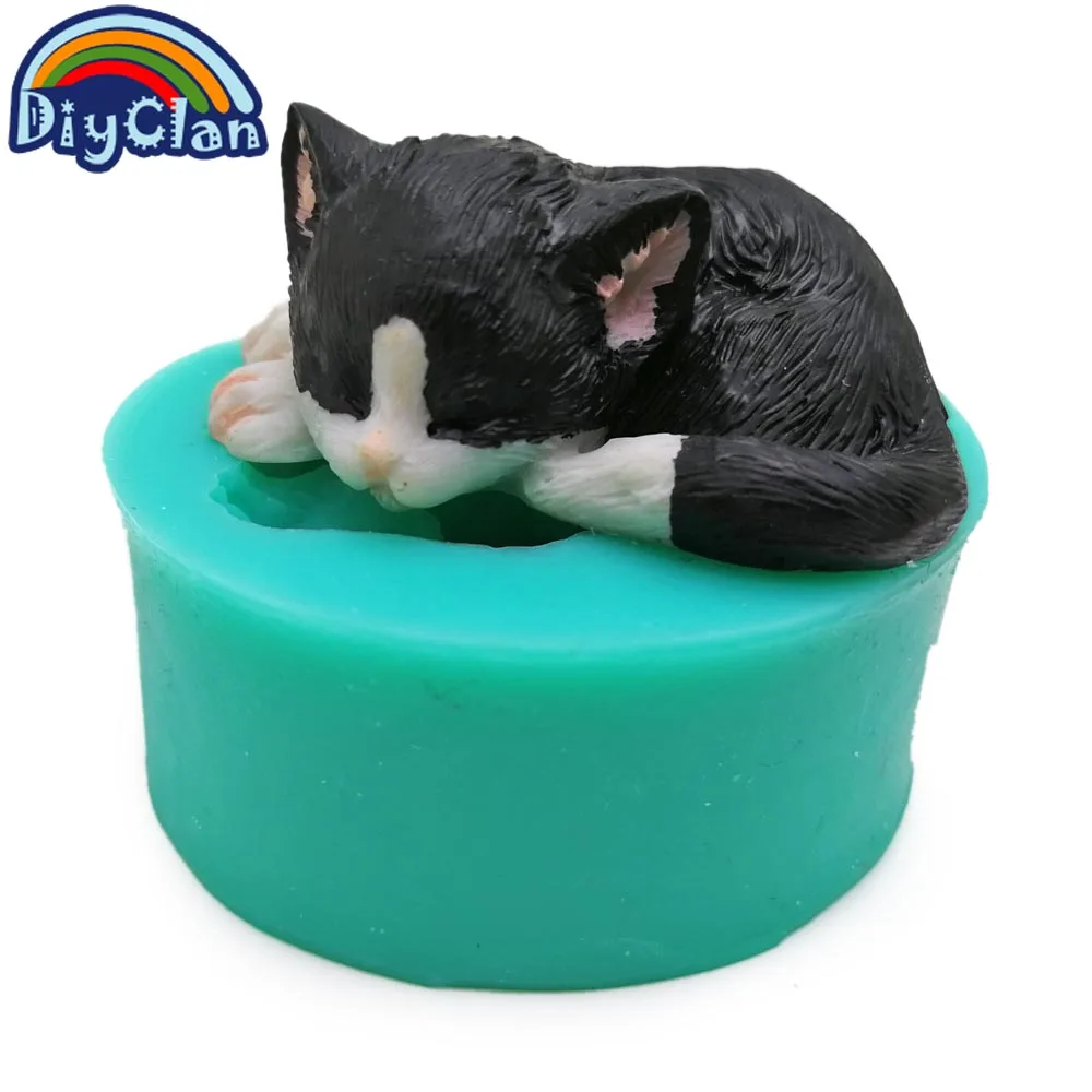 3D котята силиконовые формы для торта с мастикой прекрасная кошка форма шоколада