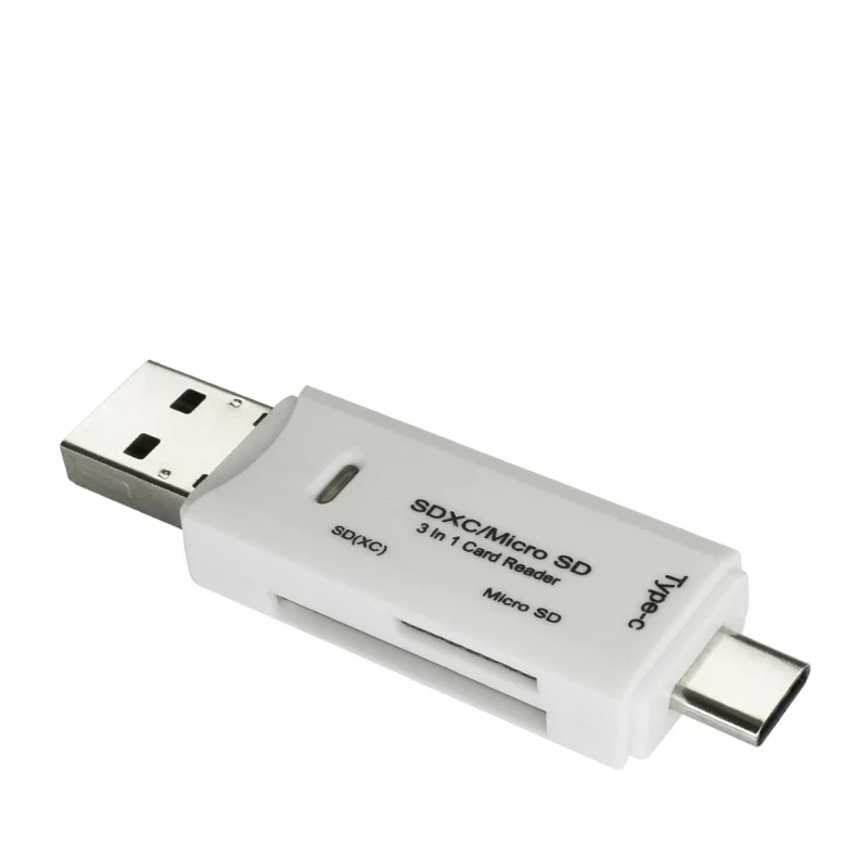 

2 In 1 Card Reader USB 2.0 &USB Type C To Micro USB TF OTG Card Reader OTG Adapter Smart Memory Microsd Card Reader