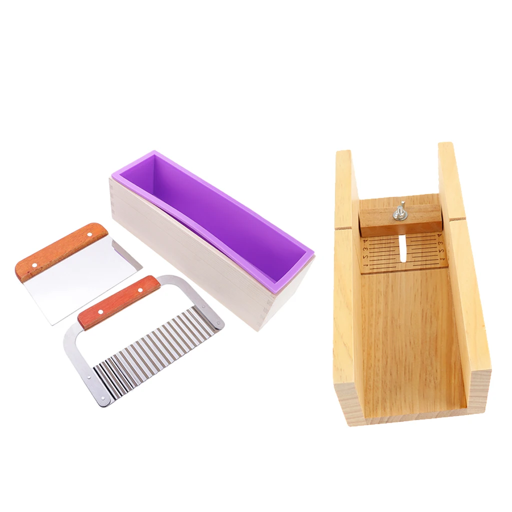 4 шт. силиконовая форма для мыла деревянный ящик хлеб торт Регулируемый Резак