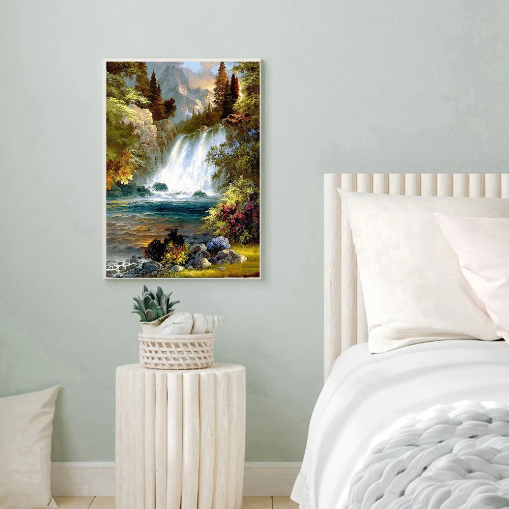 Алмазная живопись 5D &quotсделай сам&quot вышивка водопадом крестиком Стразы