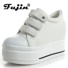 FujinЖенская обувь на очень высокой платформе; Цвет белый, черный; Женская обувь на толстой танкетке; Повседневная обувь на плоской подошве