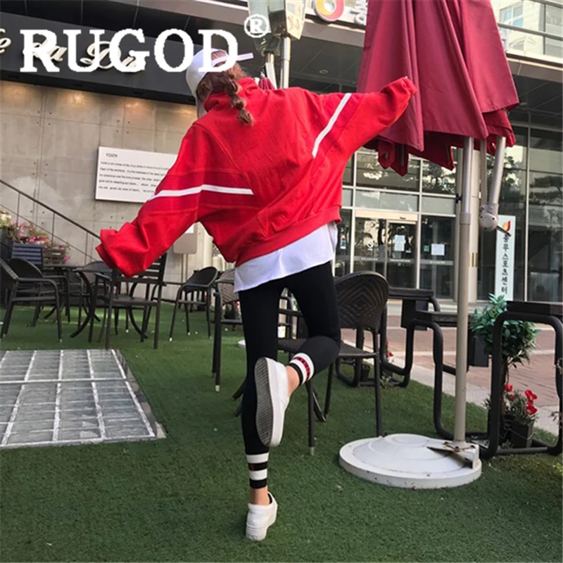 RUGOD базовое пальто для женщин стоячий воротник рукав летучая мышь молния шнурок