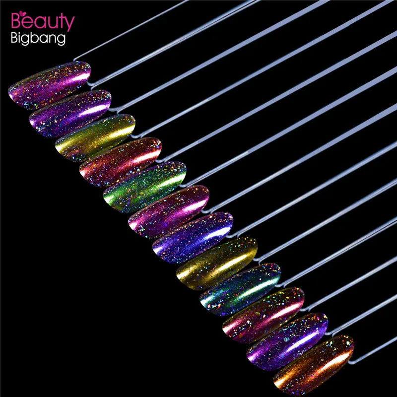 BeautyBigBang, 0,1 г, 12 цветов, блестящий блеск для ногтей, Звездный дизайн ногтей, пудра для маникюра Кончиков Ногтей, украшения, хромированная пудра для ногтей