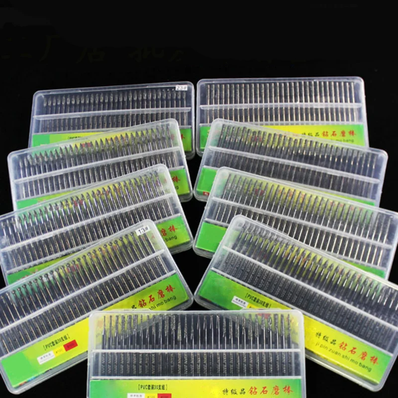 30 шт. 3 мм хвостовик Зонт шлифовальный круг Алмазная головка игла заусенцы Металл