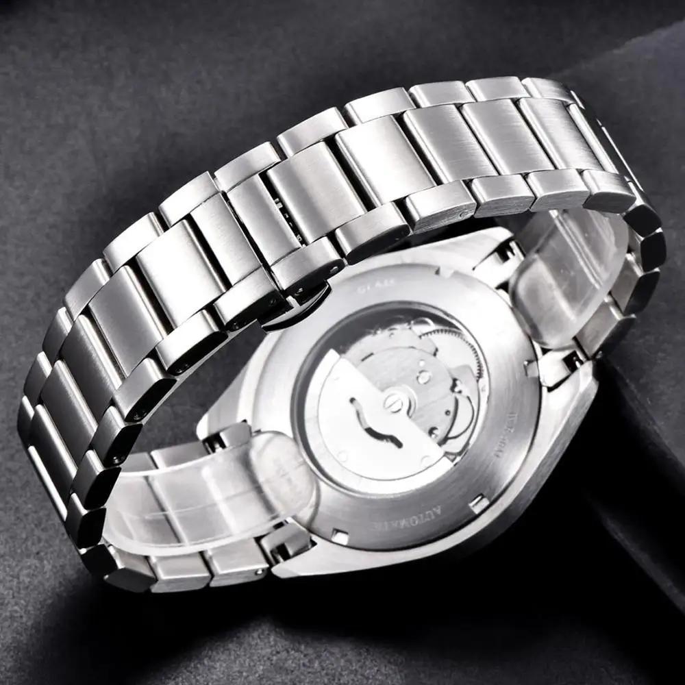 Мужские водонепроницаемые часы с автоматическим механическим сапфировым