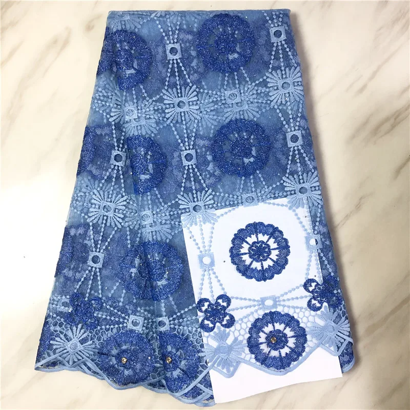 

5 Yards/batch 2021 High Quality French Mesh Lace Tulle Fabric Wholesale African Lace Fabric Latest Women's Lace Dress PL4695