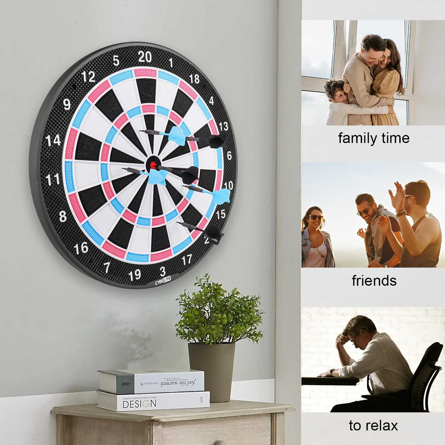 Мягкий наконечник DartBoard CyeeLife с 6 наборами и дополнительными очками 18 дюймов без