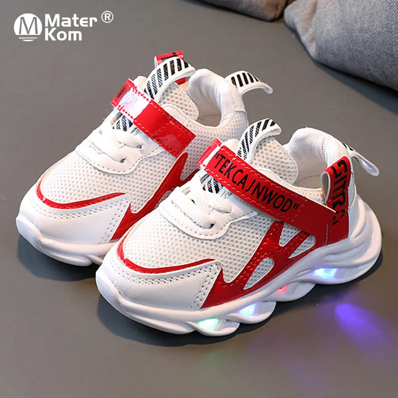 

Size 21-30 Baby Glowing Shoes Children Luminous Sneakers with LED Lights Girls Boys Kids Lighted Breathable Mesh Sports Shoe