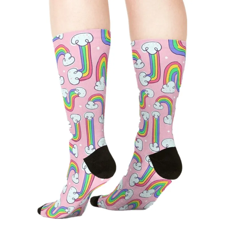 

Women's socks kawaii cute green avocado fruit Printed Socks Woman harajuku Happy Funny Novelty cute girl gift Socks for women