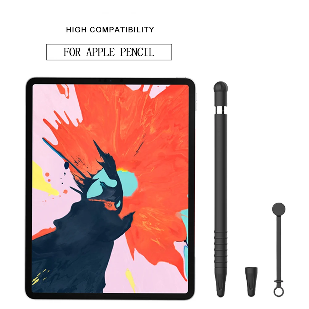 

Силиконовый чехол 4 в 1 для Apple Pencil 1, чехол для планшета iPad, стилус для сенсорного экрана, защитный чехол с перьями и защитой от потери