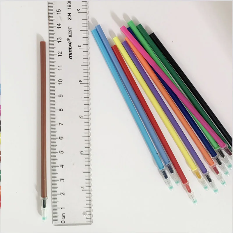 

50pcs/lot Colors Gel Pen Refills 0.5mm 12 Colors Gel Ink Rods Replaceable Office School Writing Marking Supplies Stationery