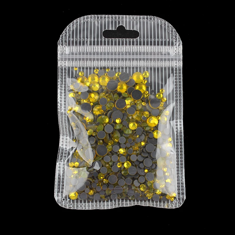 Citrine Смешанный размер горный хрусталь 1200 шт./пакет исправление горный хрусталь для DIY вакуумные пакеты для одежды обувь сумка Украшение - Цвет: Citrine