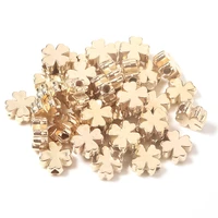 100pcslot gold color four leaf clover ccb beads 8mm diameter spacer for jewelry making handmade diy bracelet necklace