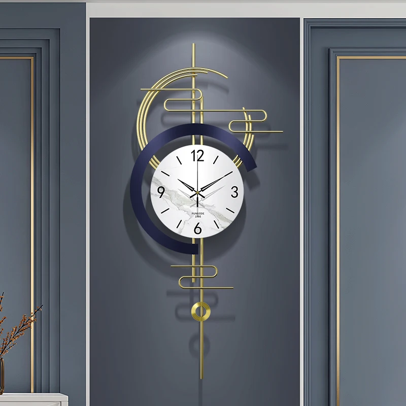 

Metal Modern Wall Clock Irregular Pendulum Gold Fashion Wall Clock Silent Creative Orologio Da Parete Living Room Decor EI50WC