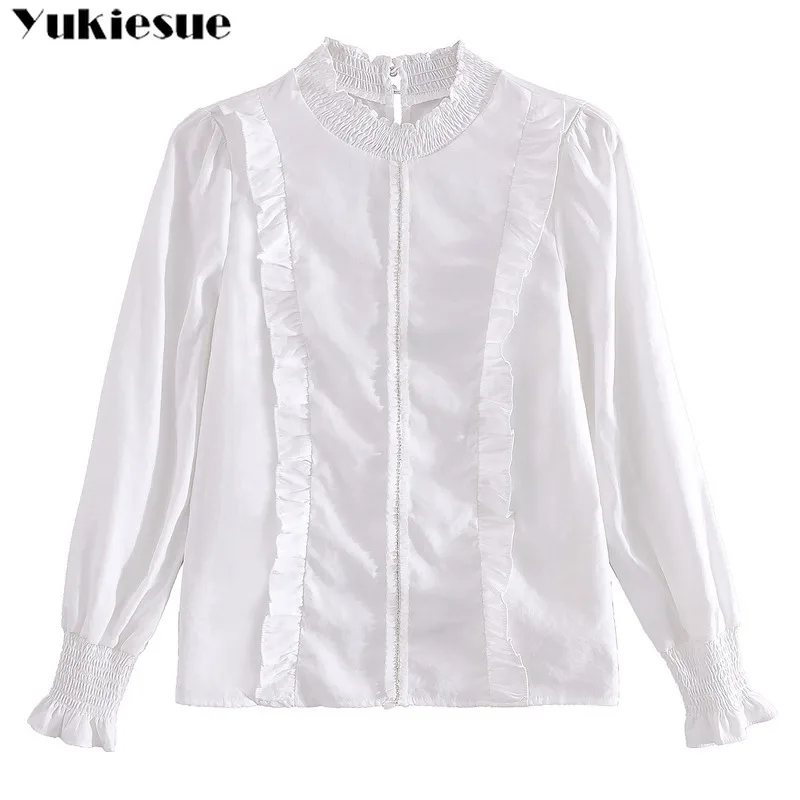 Модные женские блузки Новинка лета 2020 шифоновая блузка хлопковые с оборками