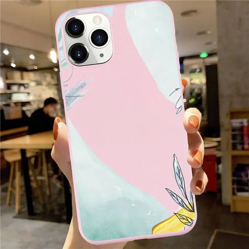 

Art Geometry Phone Case Candy Color for iPhone 6 7 8 11 12 s mini pro X XS XR MAX Plus custom protective universal funda