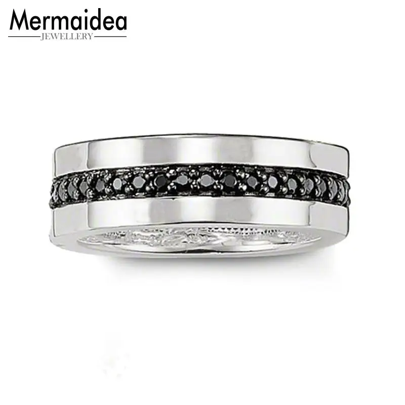 Классическое черное свадебное кольцо вечности 2020 Новое посеребренное