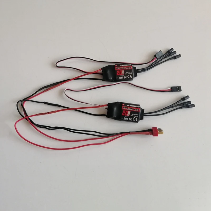 

2 шт SKY HAWK-V2 двойной двигатель FPV RC самолет запасные Запчасти 2-3S 20A Brushless ESC с 2A @ 5V BEC