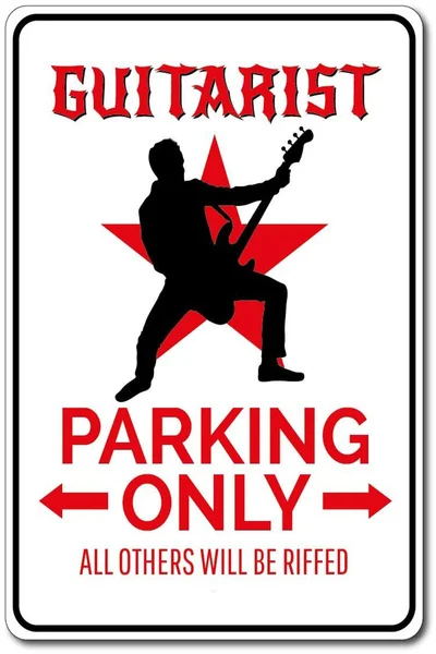 

Guitarist Gift Guitarist Parking Tin Sign, Novelty Tin Sign, Guitar Player Sign