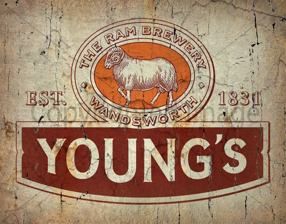 

YOUNGS BITTER VINTAGE RETRO METAL TIN SIGN POSTER WALL PLAQUE