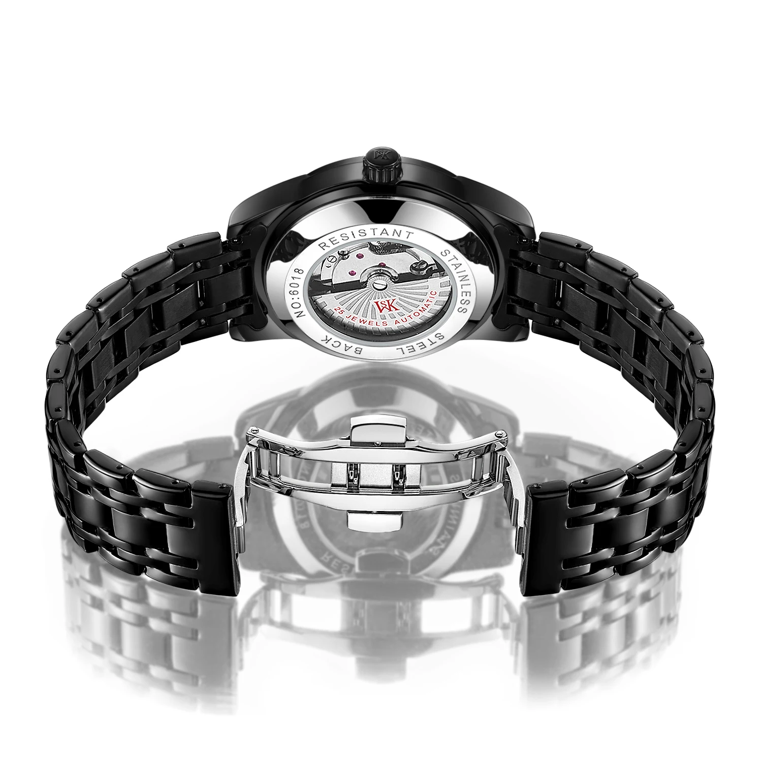 WEISIKAI новые механические часы для мужчин из нержавеющей стали ремешок турбийон