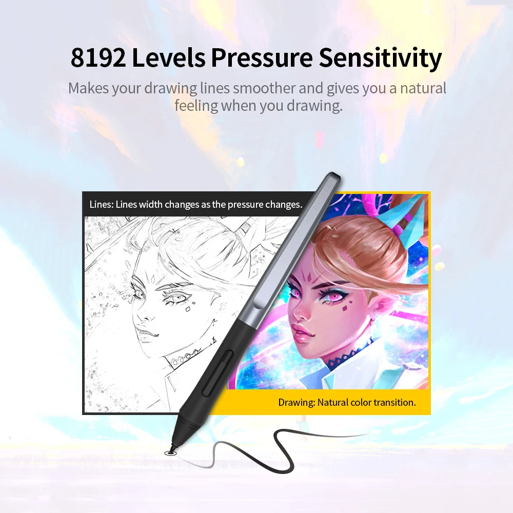 HUION H1060P графический планшет без батареи стилус наклон ± 60 ° цифровой 8192 ручка