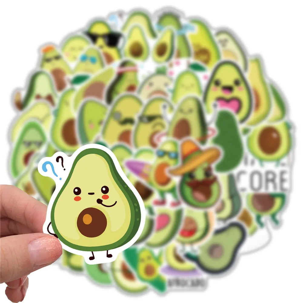 

10/30/50pcs Happy Avocado Stickers Vinyl Vsco Aesthetic Stickers for Water Bottles Waterproof Stickers for Kids Girls
