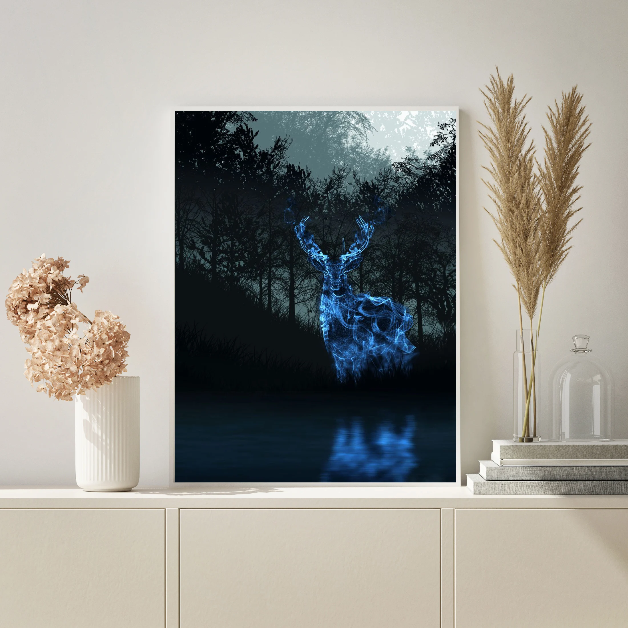 

Modern Canvas HD Print Wall Art Painting Animal Forest Deer Poster Picture Modular Nordic Style Living Room Home Decor Framed
