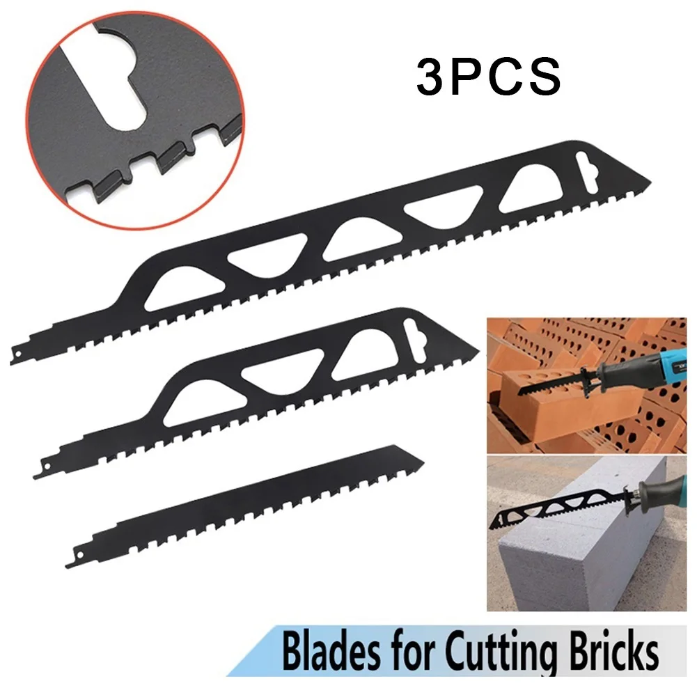 

3Pcs Reciprocating Saw Blade 240mm 305mm 455mm Hand Saw Cutting For Cutting Concrete Red Brick Stone Masonry Saber Saw Blades