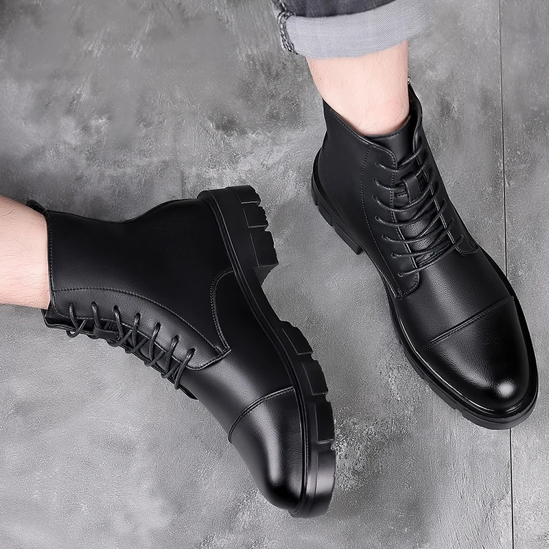 

Fashion Waterproof Winter Boots for Men Black Rainboots Rubber Ankle Boots Buckle Boats Winter Boots Snow Shoes Size 37-44 Men %