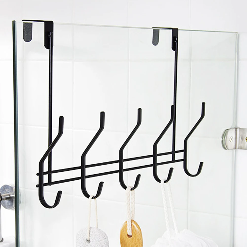 

Living Room Coats Rack Scarf Over Door Hanging Hook Towel Shelf Punch Free Space Saving Iron Bags Home Storage Key Hats Bedroom