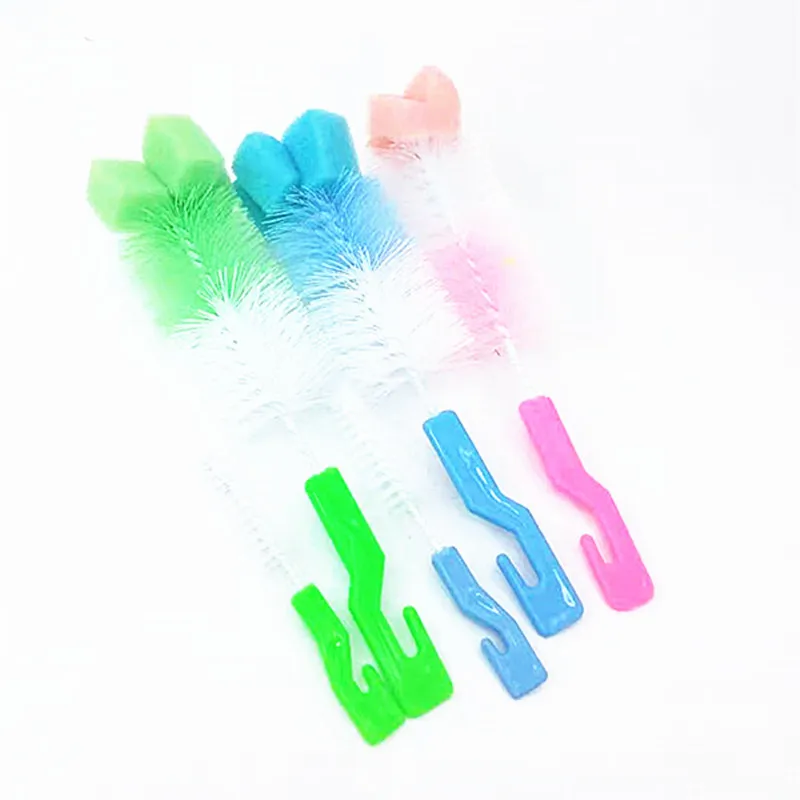 

2Pcs/set Baby Nipple Milk Bottle Cup 360 Degree Sponge Cleaner + Pacifier Brush