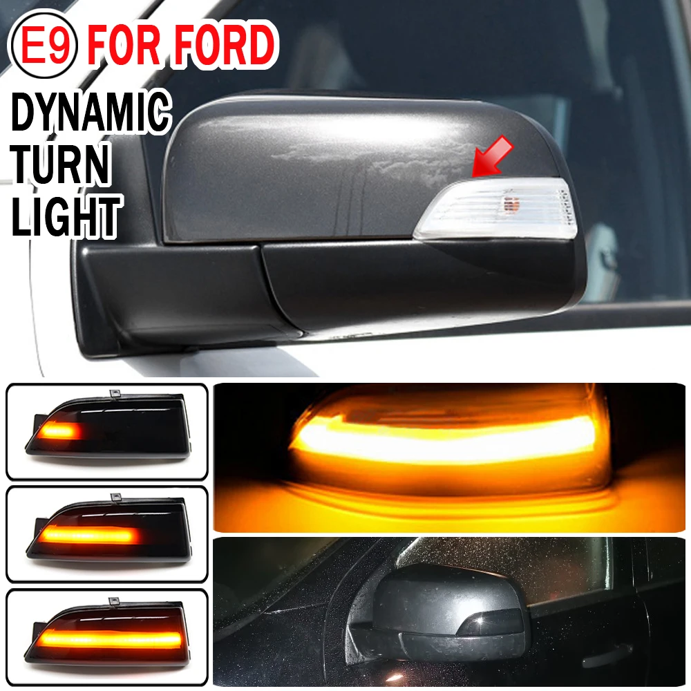 

LED Dynamic Turn Signal Side Mirror Blinker Indicator Light For Ford Everest 2015-2019 Ranger T6 Raptor Wildtrak