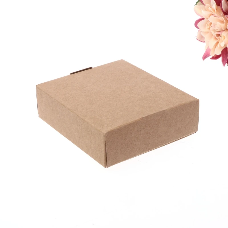 

50Pcs Brown Kraft Paper Box for Party Gift Wedding Favors Candy Jewelry Packing