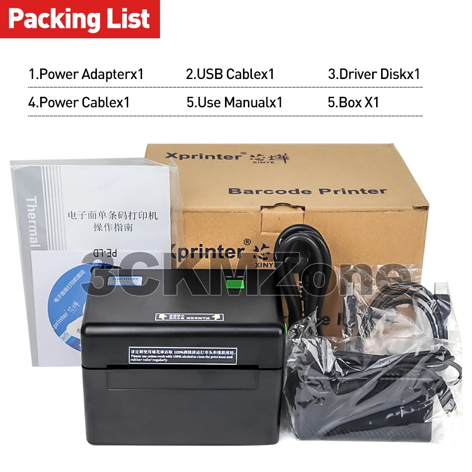 Термопринтер для этикеток 108 мм USB принтер Qr код термопринтер штрих QR USB|Принтеры| |