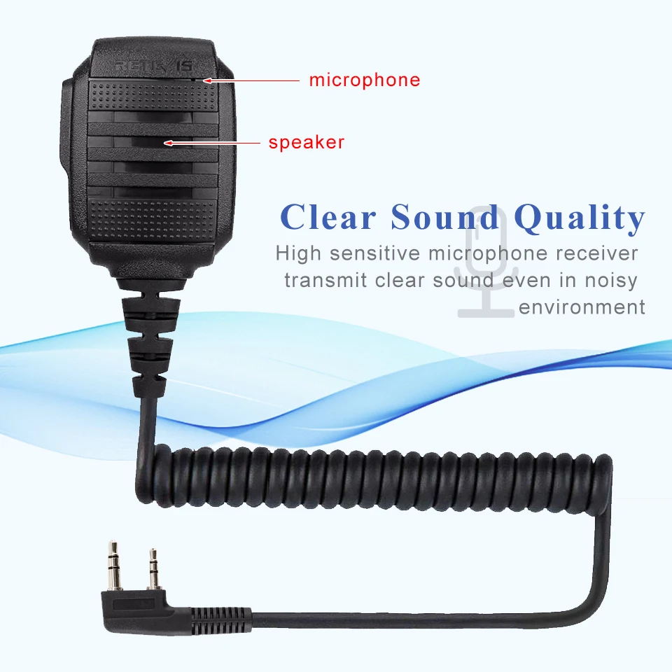 100 pcs Wholesale HK006 IP54 Waterproof Speaker Microphone PTT For Kenwood RETEVIS H777 RT22 RT81 Baofeng UV-5R Walkie Talkie