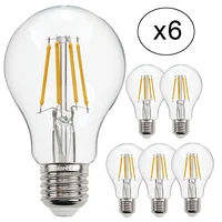 tianfan 6 pack led bulbs edison bulb a60 4w 6w 8w 220240v e27 led filament light bulb 2700k warm white