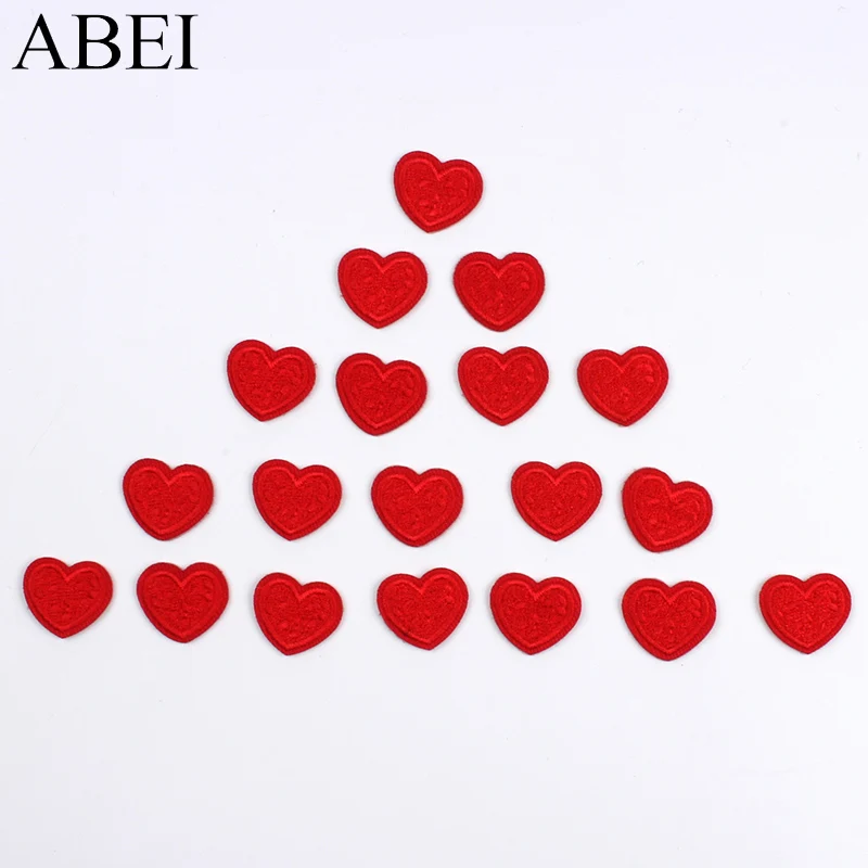 20 шт. милые мини-наклейки в виде красных сердечек с вышивкой из мультфильма